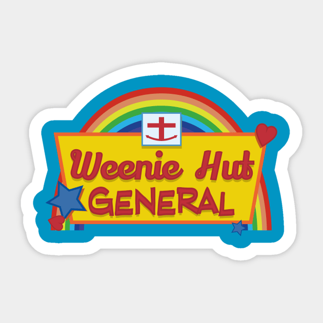 Weenie Hut General Sticker by Oneskillwonder